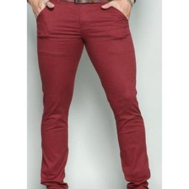 Imagem de Calça Slim Luxo Esporte Sarja Com elastano Masculina-Masculino