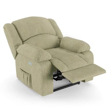 Imagem de Poltrona Do Papai Reclinável Pietra Elétrica Led Fh9 Linho Bege - Mpozenato