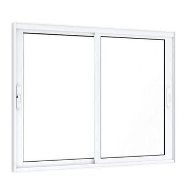 Imagem de Janela de Aluminío de Correr 120x150cm 2 Folhas Móveis com Grade e Vid