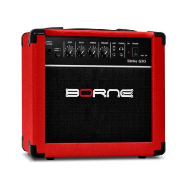 Imagem de Cubo amplificador de guitarra borne - strike g30 - vermelho