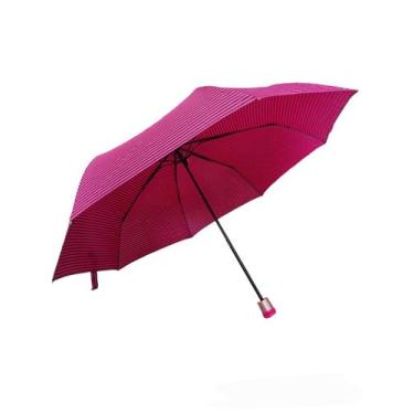 Imagem de Guarda Chuva Sombrinha Grande Listrado Dobrável Manual - XIAMEN, Vinho