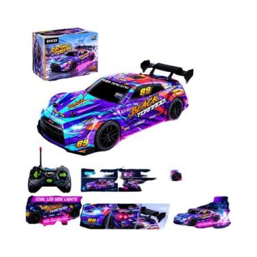 Imagem de Carro De Corrida RC Em Escala 1:24 Com Luzes LED, Controle Remoto 2.4G