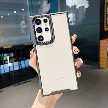 Imagem de Capa protetora de anel de câmera de revestimento transparente de luxo para Samsung S22 Ultra S21 FE A22 A52 A12 A52S capa de doces de armadura preta, para S22
