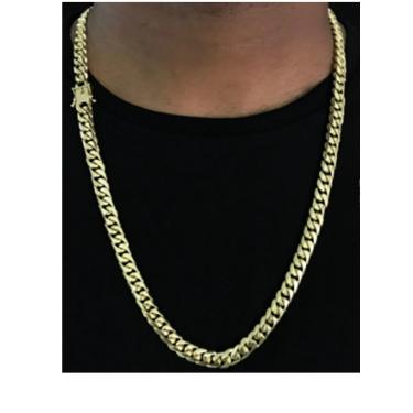 Imagem de Cordão Corrente elo Cubano 9mm de moeda antiga