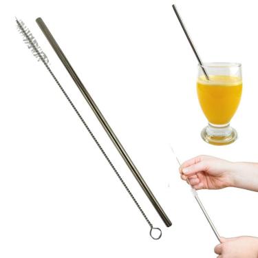 Imagem de Canudo de Inox Reutilizável com Escova de Limpeza