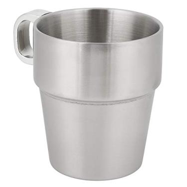Imagem de Caneca de bebida, copo de café de aço inoxidável com suporte de copo de água conjunto de xícaras de café empilhável para água para casa