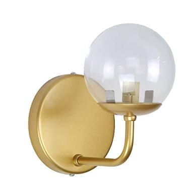 Imagem de Luminária Arandela Parede Jabuticaba Globo de Vidro Dourado Cor:Transparente