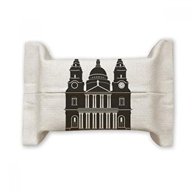 Imagem de England Building United Kingdom Outline UK Suporte de capa de papel para lenços faciais saco de linho de algodão