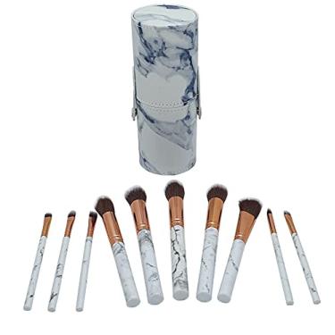 Imagem de Estojo Com 10 Pinceis Para Maquiagem Estampa Marmorizada