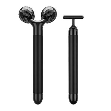 Imagem de Massageador facial elétrico Beauty Bar 2 em 1, rolo 3D e braço olho nariz cabeça massageador kit massageador facial ferramentas de cuidados com a pele