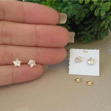 Imagem de Brinco Estrela 6Mm Ouro 18K