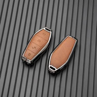 Imagem de LAVIYE Protetor de suporte de capa de couro para carro remoto com chave fob, para BYD Song PRO Han EV Max Tang DM 2018 Qin PLUS Acessórios para chaveiro