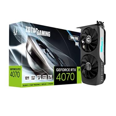 Imagem de ZOTAC Placa gráfica para jogos GeForce RTX 4070 Twin Edge OC DLSS 3 12GB GDDR6X 192-bit 21 Gbps PCIE 4.0 Compacta, IceStorm 2.0 Advanced Cooling, Spectra RGB Lighting, ZT-D40700H-10M