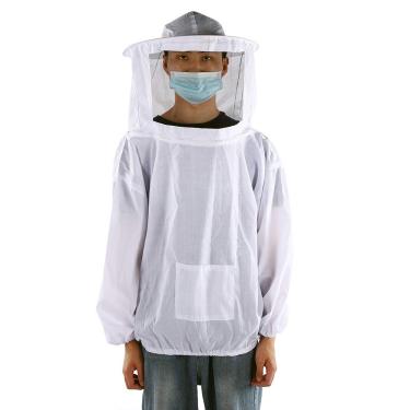 Imagem de Terno Protetor de Apicultura, Terno de Véu Protetor de Apicultura Ao Ar Livre Respirável Apicultor Roupa Protetora Apicultor Suprimentos de Proteção de Segurança (Branco)