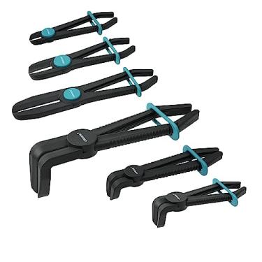 Imagem de Libraton Alicates de braçadeira de mangueira, alicates de aperto de mangueira, grampos de linha, 6 alicates de aperto de mangueira reta e 90°, alicate de braçadeira de mangueira de plástico para mangueira de freio, mangueira de combustível, refrigerante, flexível, mangueira de radiador, linha de gás