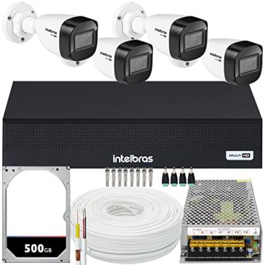 Imagem de Kit Intelbras 4 câmeras VHD 1130 Fonte 10A DVR de 4 canais