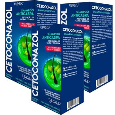 Imagem de Kit 3 Shampoo Cetoconazol Prevenção Anticaspa Coceira Vermelhidão 100ml Prevent Pharma
