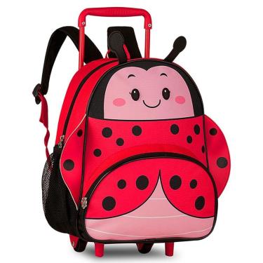 Imagem de Mochila Infantil Borboleta Joaninha Creche Tam P Rodinhas-Feminino