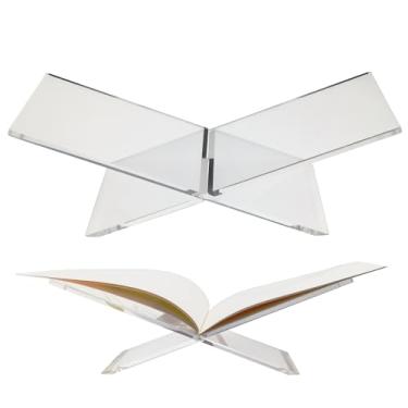 Imagem de SHTCSZBA Suporte de acrílico para exibição, suporte de livro de acrílico, suporte aberto para leitura, adequado para arte, livro de receitas, revistas, livros didáticos, bíblia - 33,5 x 14 cm x 11 cm
