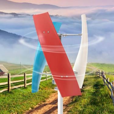 Imagem de HUIZHITENGDA Kit de gerador de turbina eólica vertical, 12000W 12V 24V 48V 220V sem ruído 3 lâminas Gerador solar portátil para pátio ao ar livre (com controlador),220v