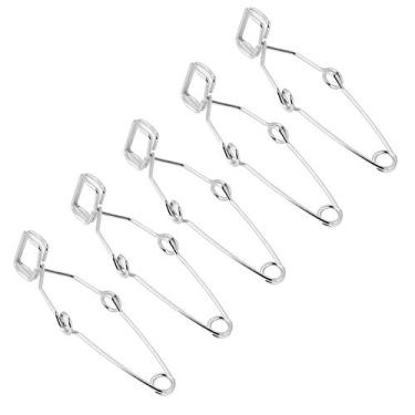 Imagem de Garosa 5 peças braçadeira de tubo de ensaio clipe de aço suporte de tubo de ensaio de laboratório ferramenta de suporte de teste, produtos de laboratório