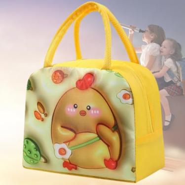 Imagem de Lancheira Térmica Infantil Meninas e Meninos Estampa Animais 3D (Pintinho)