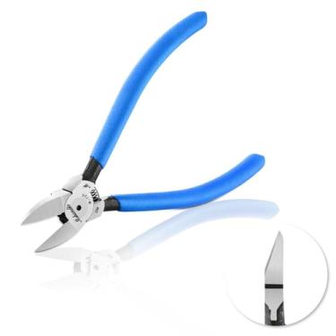 Imagem de mshandto Cortadores de fio para fabricação de joias, cortadores laterais ultra-afiados, cortadores diagonais CR-V para artesanato, alicate de corte nivelado para fio de cobre macio, floral, placa de