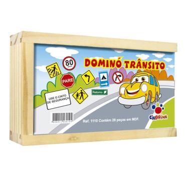 Imagem de Dominó de Trânsito Ciabrink - 28 Peças - Madeira