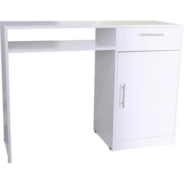 Imagem de Escrivaninha Mesa Multiuso com 1 Gaveta e 1 Porta Para Escritório Salão Manicure - Cód. 700MDFB