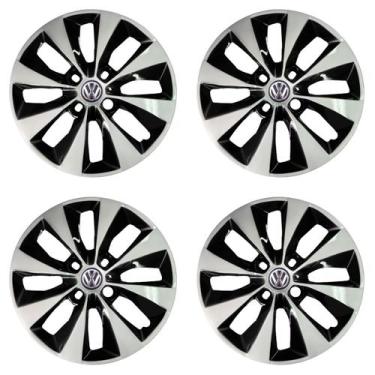 Imagem de Jogo 4 Calota 14 Preto Prata Gol 2008 2012 Voyage G5 112ca A - Garagem