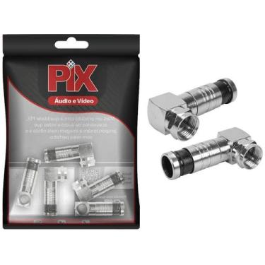 Imagem de 10x Conector F Compressão Rg-6 90º Graus - prova d'água - PIX