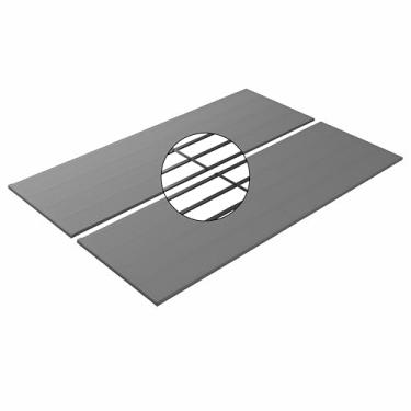 Imagem de Juyoupro Ripa de cama de metal tamanho casal compacta coberta de tecido vertical suporte de colchão placa de bunkie, caixa de substituição, cinza