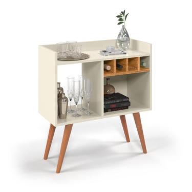 Imagem de Aparador De Sala Buffet Madeira Pequeno Industrial Retro Adega Pés Pal