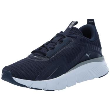 Imagem de PUMA Tênis masculino Flexfocus Lite Better Knit Cross Trainer, Club azul-marinho - cinza médio, 39