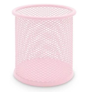 Imagem de Organizador Porta Lápis Caneta Pincel Clips Escritório Rosa - Ecco8X -