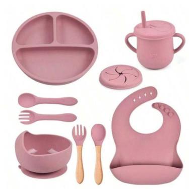 Imagem de Kit Alimentação Bebê /Baby/Criança de Silicone com 8 peças - MB PRODUT
