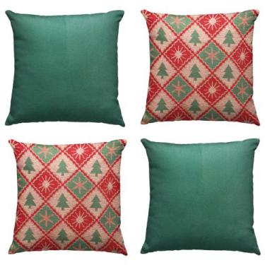 Imagem de Kit 4 Capas de Almofada de Natal Natalina Decorativas 45 x 45 - Millen