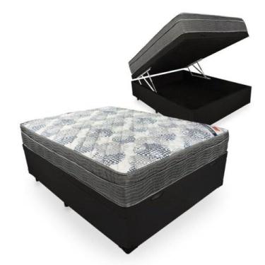 Imagem de Cama Box Com Baú Casal Blindado + Colchão De Molas Ensacadas - Ortobom