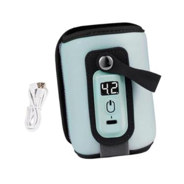 Imagem de Esquirla Aquecedor de mamadeira com controle de temperatura e display digital para leite materno, aquecedor de mamadeira para amamentação, suporte para leite, Azul