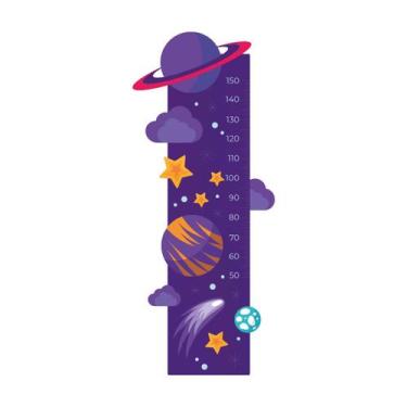 Imagem de Régua de Crescimento Adesivo Sistema Solar 174 cm Altura - Império da 