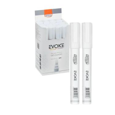 Imagem de Kit 2 Giz Liquido Artistico Branco Brw Evoke 6mm 4g Para Vidros, Branc
