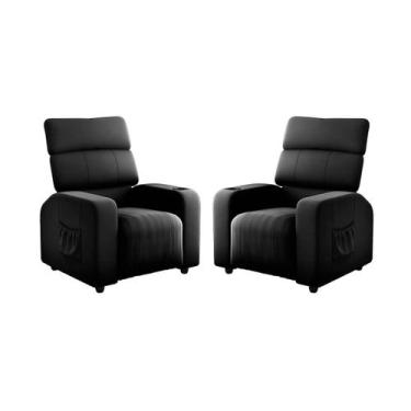 Imagem de Kit 2 Poltronas Do Papai Parma Retrátil e Reclinável - RS Decor, Velud
