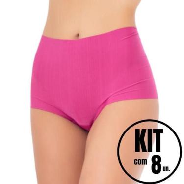 Imagem de Kit Com 8 Calcinhas Boxer Cueca Feminina Shortinho Sem Costura Laser -