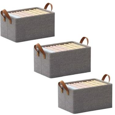 Imagem de Caixa organizadora organiz tecido com armação metal 47x28x20cm 03un, C