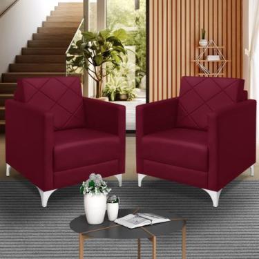 Imagem de kit 2 Poltrona Helena Decorativa Clinica e recepção tecido suede - me,