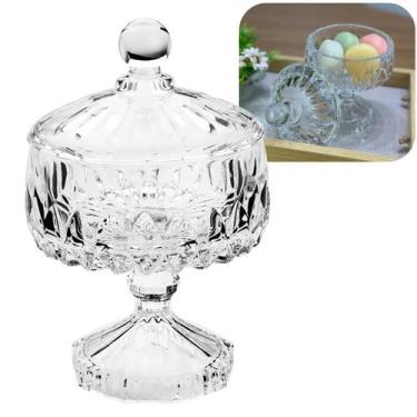 Imagem de Potiche Bomboniere Baleiro para Balas Doces Vidro Cristal Translúcido 