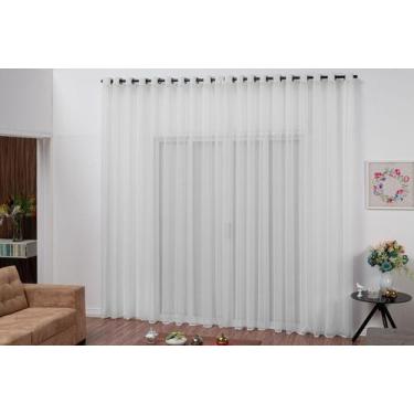 Imagem de Cortina Sevilha 4 Metros Voil/Voal Para Sala E Quarto Varão Simples - 
