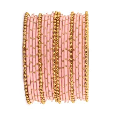 Imagem de RIANGI Conjunto de joias de designer Bollywood Bridal Jewelry de 22 peças preto/dourado para mulheres, pulseiras indianas para mulheres, conjuntos de joias de mão femininas, Circ 8.2 in-Indian Size