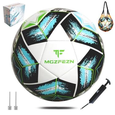 Imagem de Bola de Futebol MGZFEZN Tamanho 5 para Jovens e Adultos, Prática de Treinamento ao Ar Livre e Interno, Conjunto com 1 Bola, 1 Bomba, 1 Bolsa de Rede e 1 Caixa