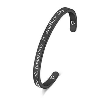 Imagem de TGBJE Pulseira After All Tomorrow Is Another Day com citação inspiradora de filmes famosos, 0.197 inches, Aço inoxidável, aço inoxidável